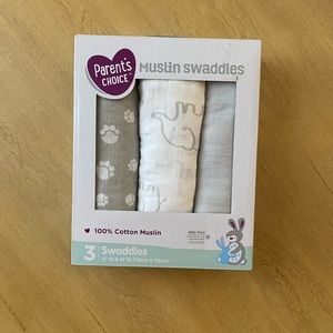 Parents Choice muslin swaddles NWT